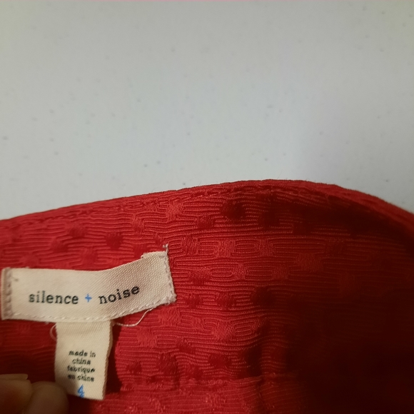 Silence + Noise Peplum Skirt Womens Size 4 Red Mini - Picture 6 of 9